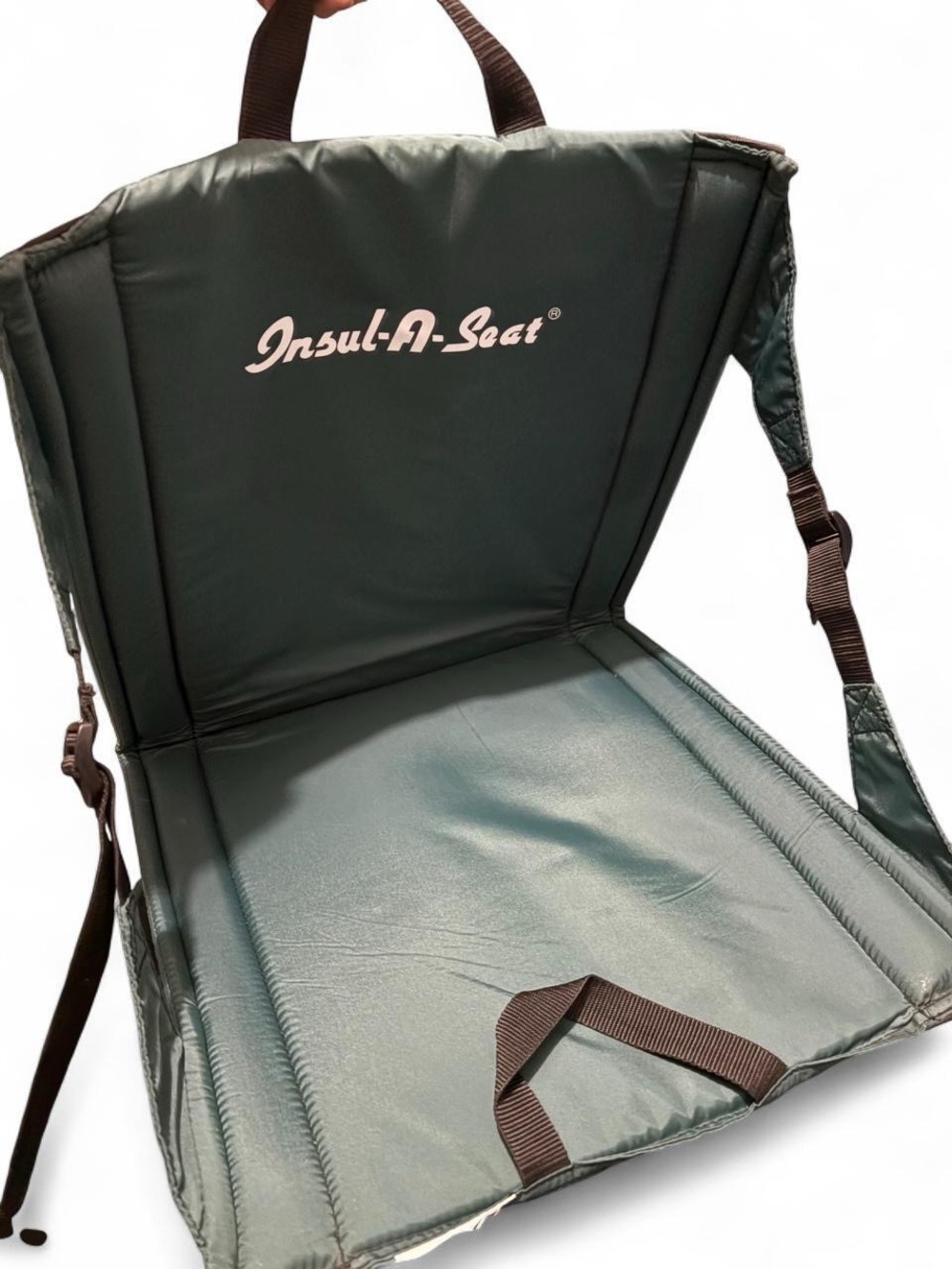 Vintage Forest Green Padded Stadium Seat 2x